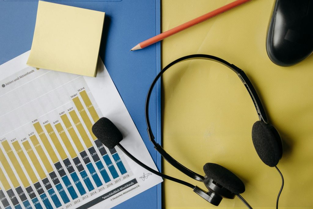 Close up shot of equipments for an outsourcing company