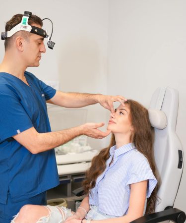 A woman preparing for a rhinoplasty