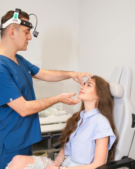A woman preparing for a rhinoplasty